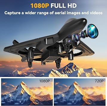 4DRC V31 RC Plane with Camera, Foam Remote Control Drones with Camera for Kids Adults 8-12 12-16, Remote Control Airplane Fighter Jet with Light, 360 Flip Fighter Jet Toy