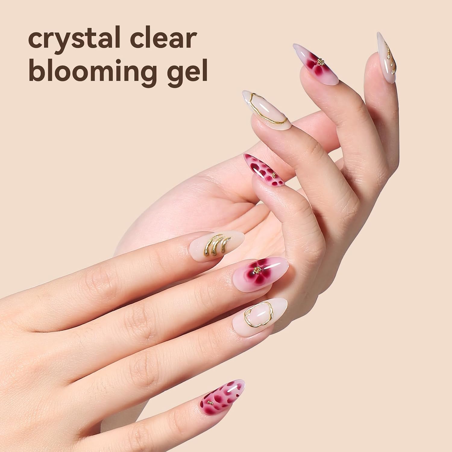 MAYCHAO 2 Pcs Blooming Gel Nail Polish, Marble Watercolor UV Gel Nail Polish, Spreading Effect Sheer Painting Nail Art Supplies, Nail Salon Manicure at Home for Women