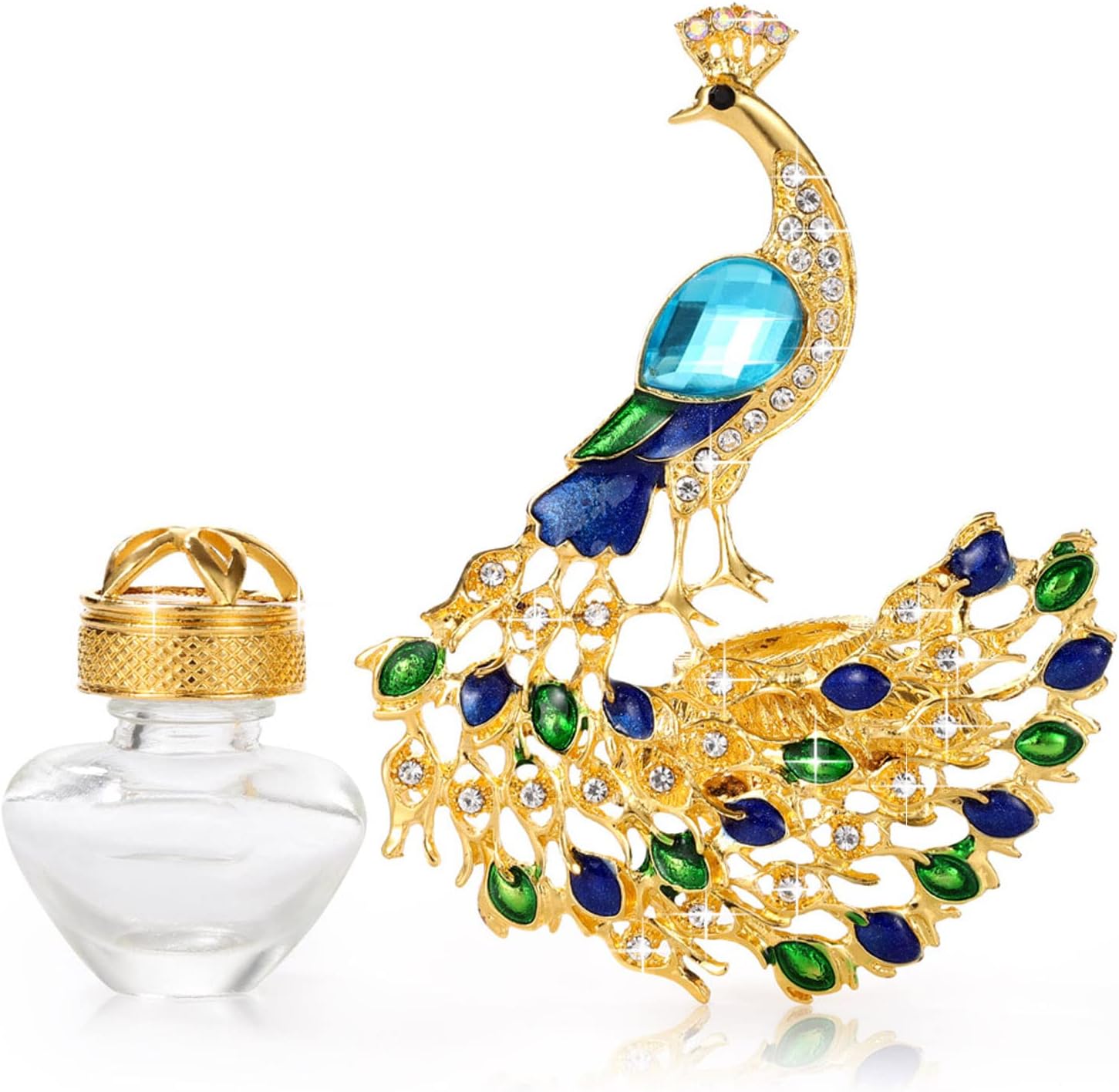 Peacock Car Accessories Car Aromatherapy Essential Oil Diffuser Diamond Locket with Vent Clip and Best Home Decoration Car Decoration Without Oil, AMind