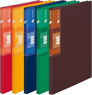 Plus File, Super Economy Clear File + A4, 20 Pockets, Mixed, 5 Packs
