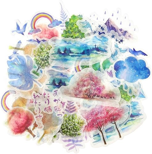 Miniatura 19 de allydrew Calcomanías decorativas para álbumes de recortes, Washi, manualidades para papelería, diario, fabricación de tarjetas (60 piezas)