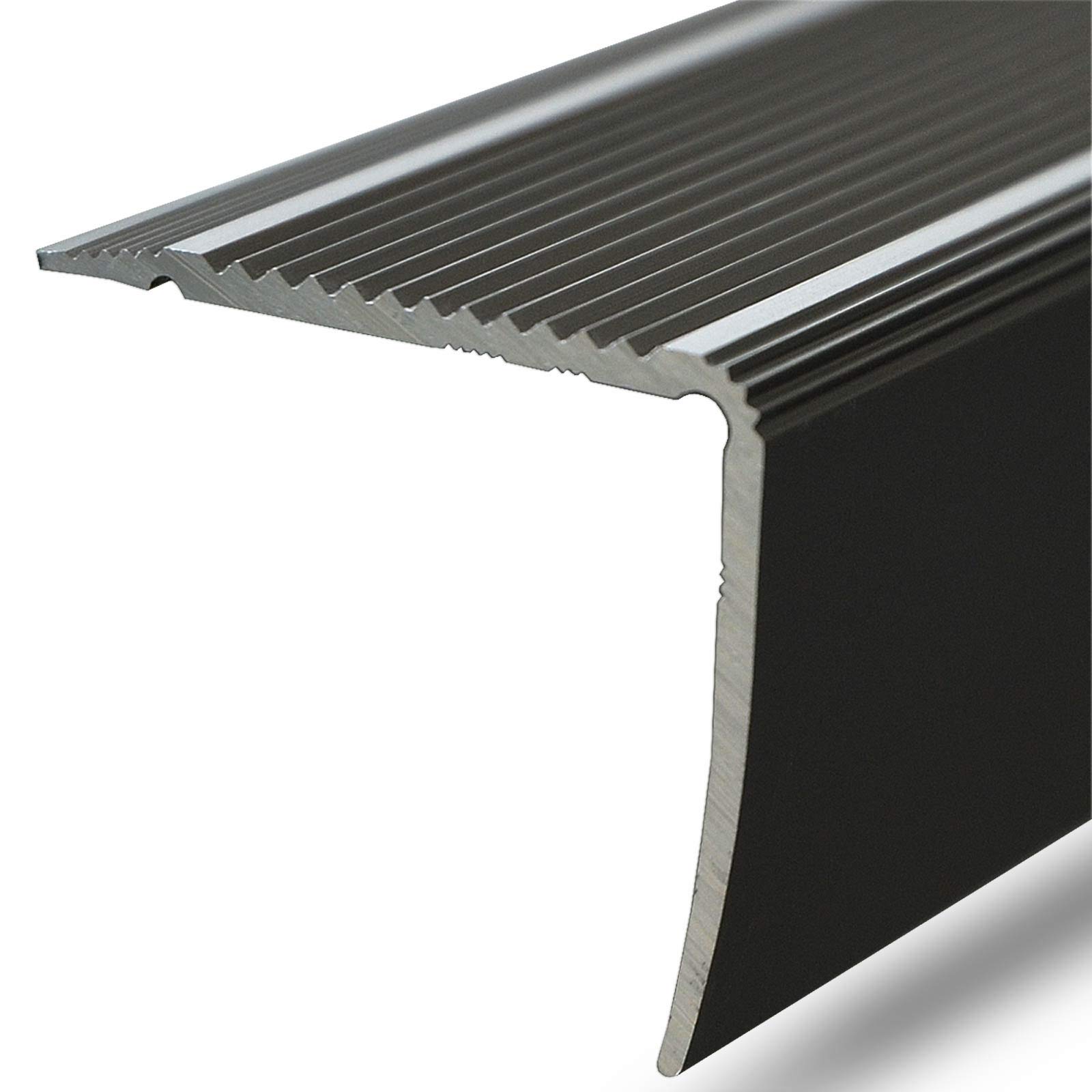 casa pura Aluminium Stair Profile, Stair Edging Profile “Integral”, L-shaped, Non-slip Metal Edging for Stairs, Self-Adhesive Step Profile, Width 30 mm, (Bronze, 100 cm Length)