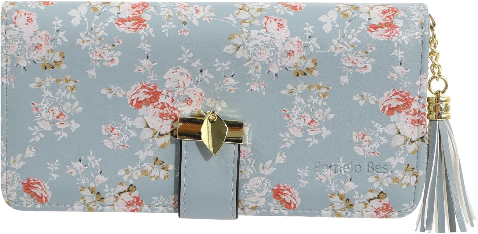 Pomelo Best Women's Purse Multicoloured Striped Wallet, Chinarose, M, Classic