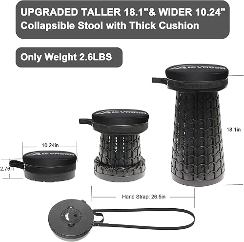 Miniatura 2 de ALEVMOOM Taburete plegable mejorado con cojín grueso, carga máxima de 800 libras, altura ajustable de 18.1 pulgadas de profundidad y 10.24 pulgadas,