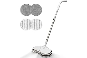 AlfaBot WS-24 Cordless Electric Spin Mop for Floor Cleaning with Water Sprayer and LED Headlight