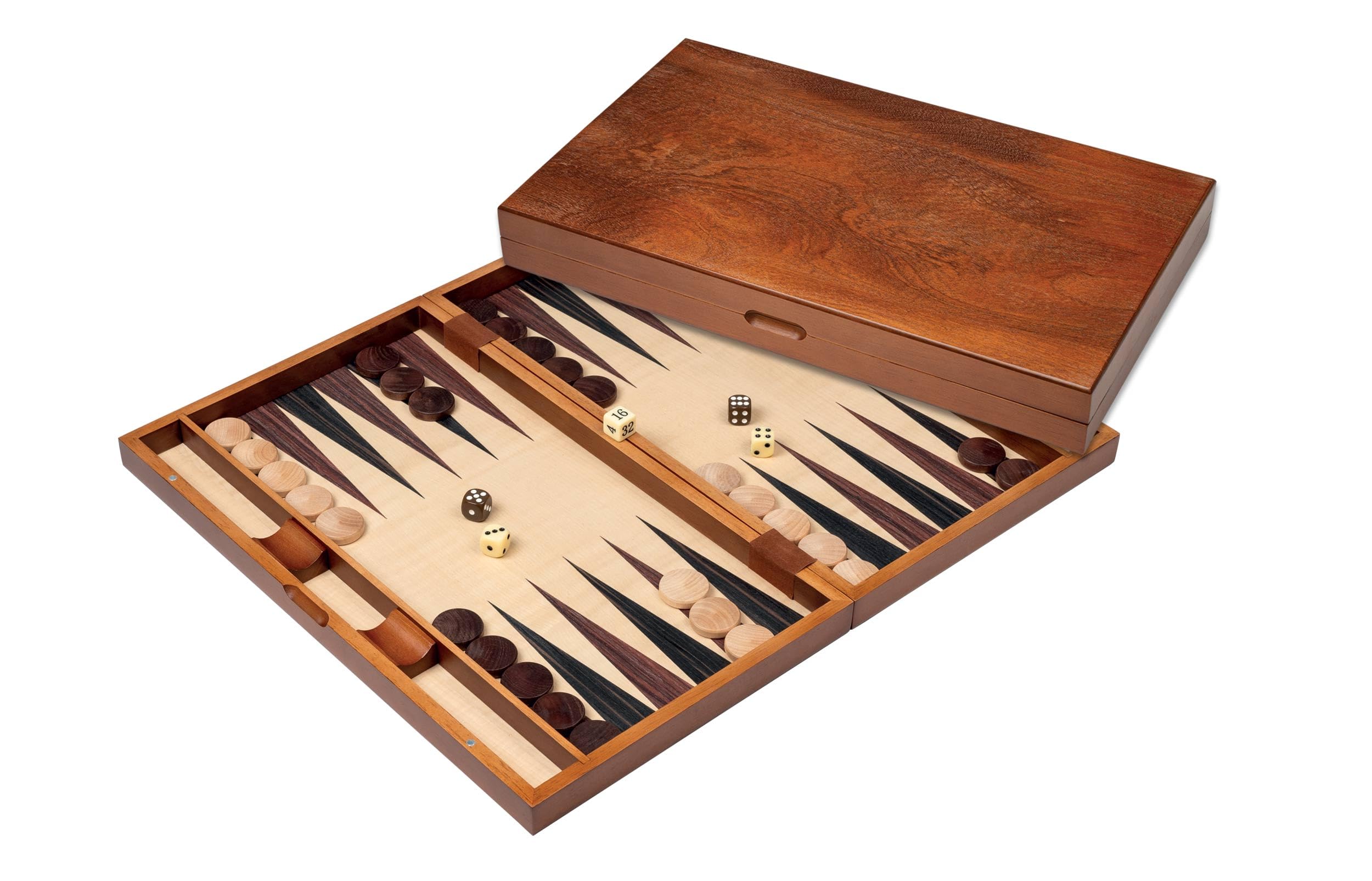 Philos GmbH & Co. KG Backgammon Symi grande, cierre magnético, incrustaciones madera
