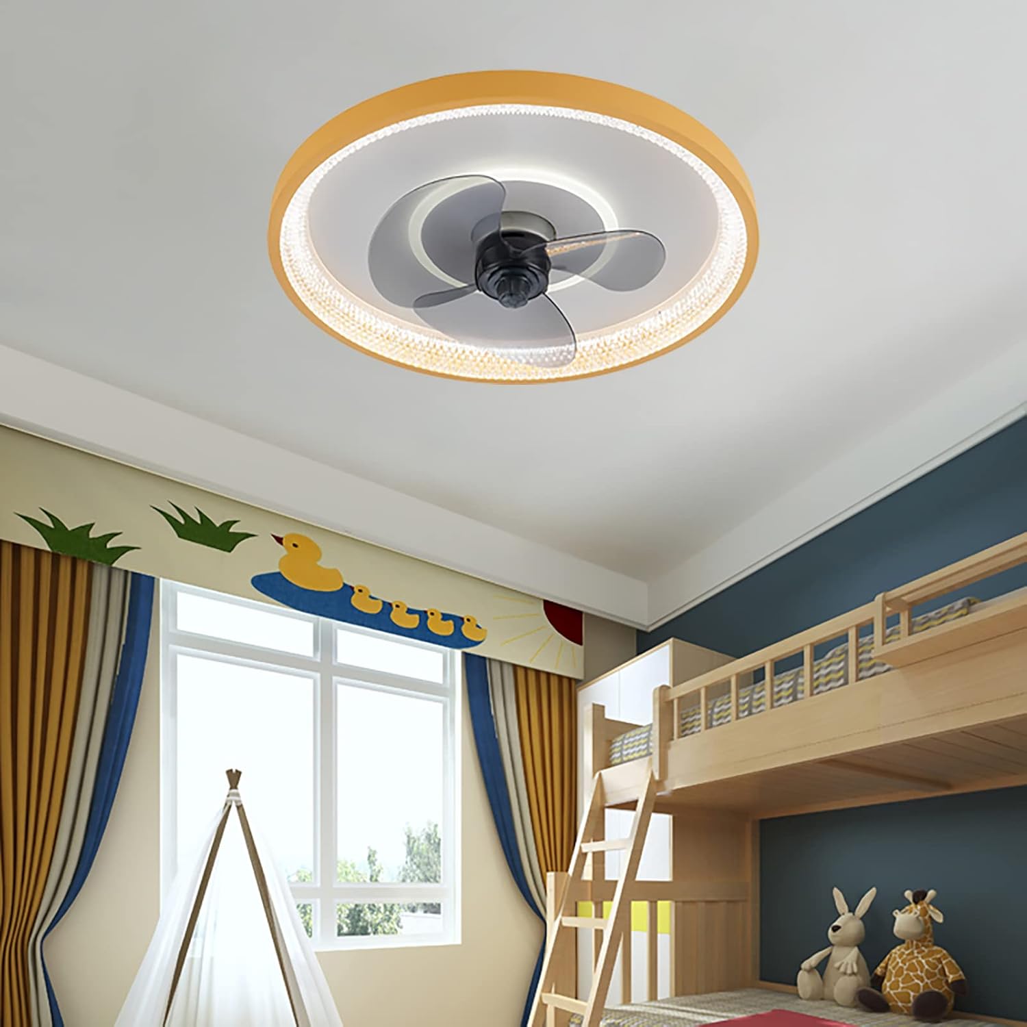 YUEGOO Ceiling Fans with Lamps,Ceiling Fans with Lights and Remote for Bedrooms Ceiling Fans with Lights and Remote Ceiling Fan Lighting Fan Light Dimmable Ceiling Fan with Lighting Led Light/D