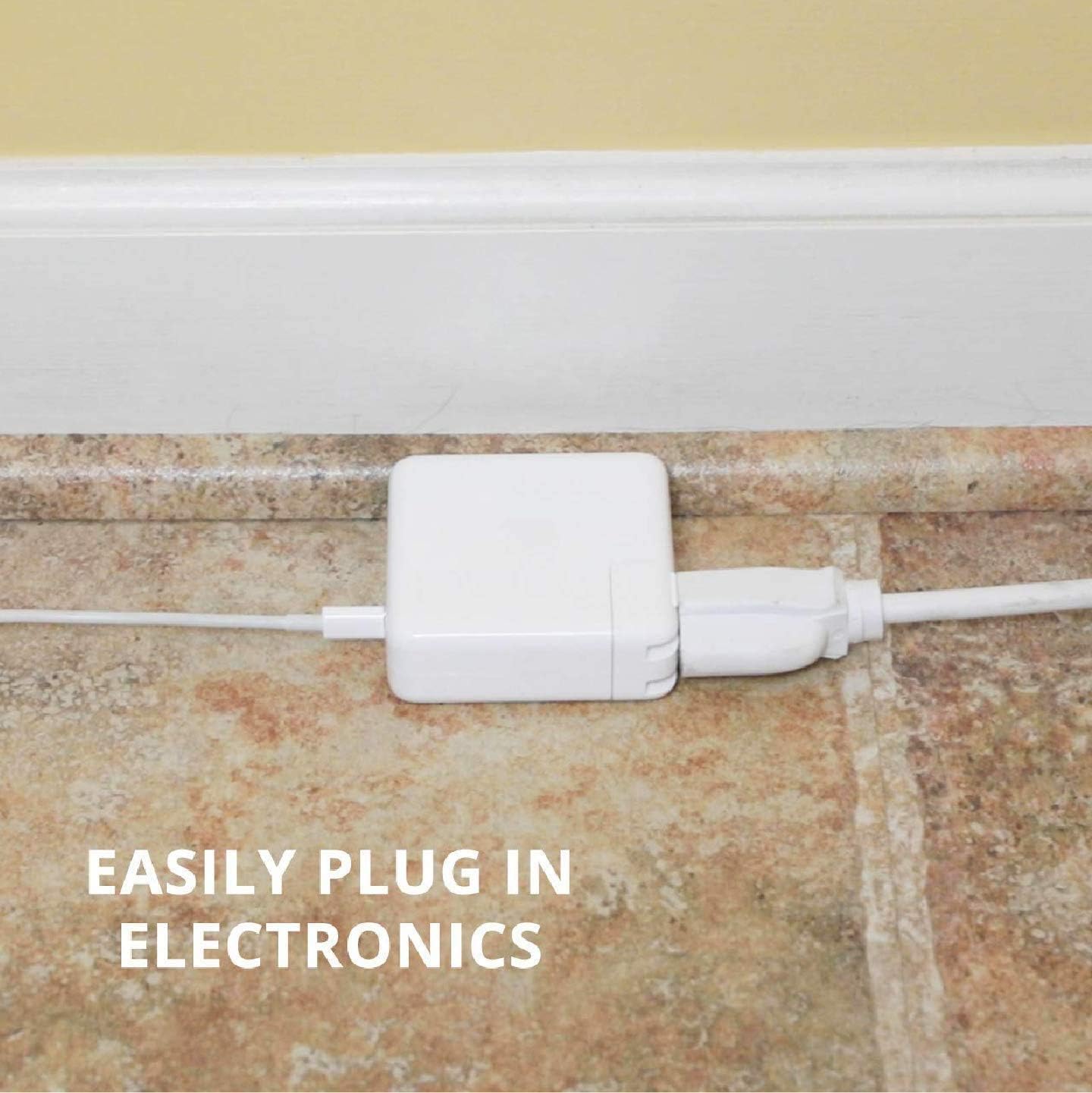 50 ft White Extension Cord 3 Prong for Indoor & Outdoor, 13 Amp White Outdoor Extension Cord 50 Foot, 16 AWG Electrical Cable SJTW for Landscaping, Lawn, Lamp, Home & Office - US Veteran Owned