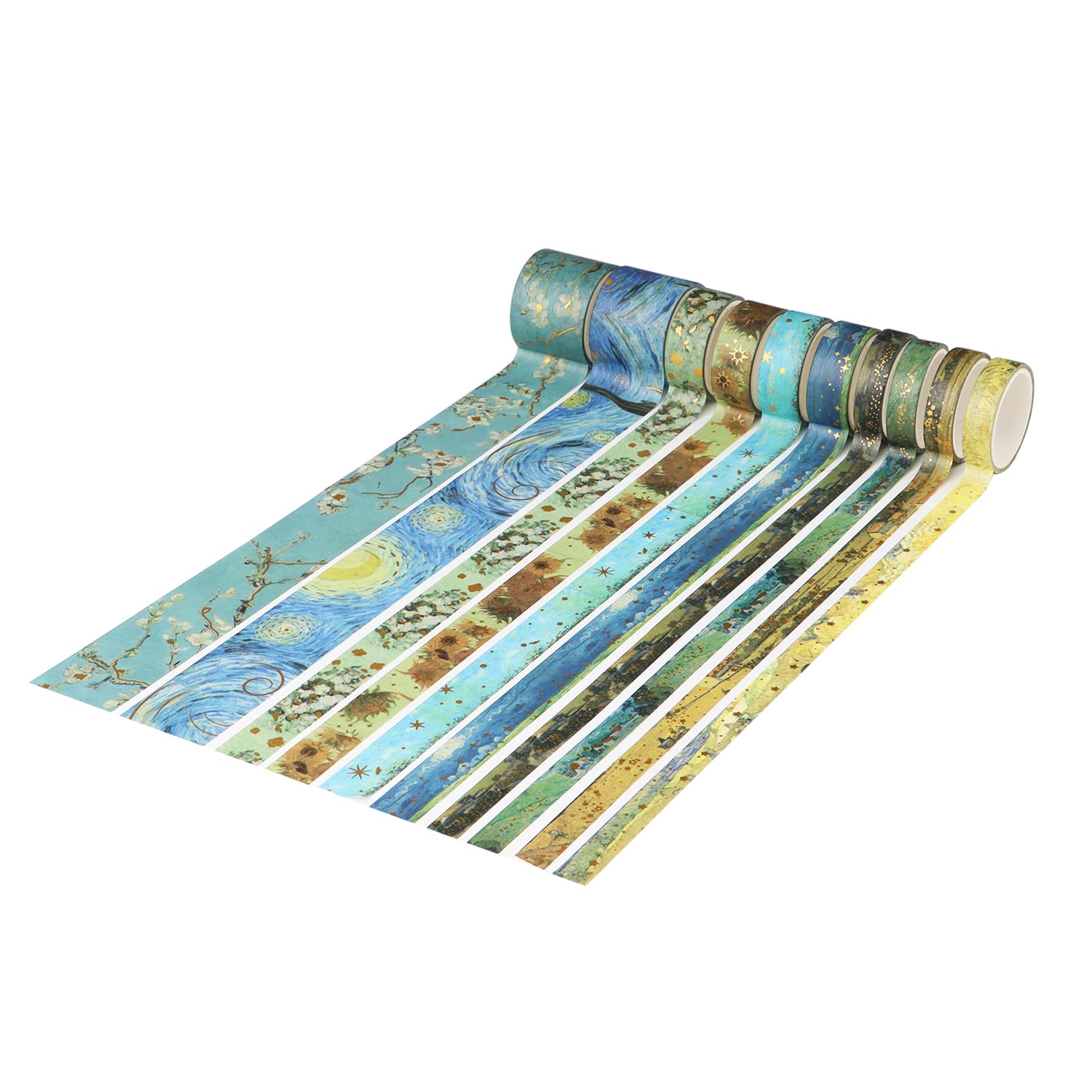 LGEGE Set Di 18 Rotoli Di Washi Tape Vintage – Larghezze Da 5 A 75 Mm, 2 M Ciascuno – Manoscritti, Musica, Lettere, Edifici Antichi – Per Scrapbooking E DIY