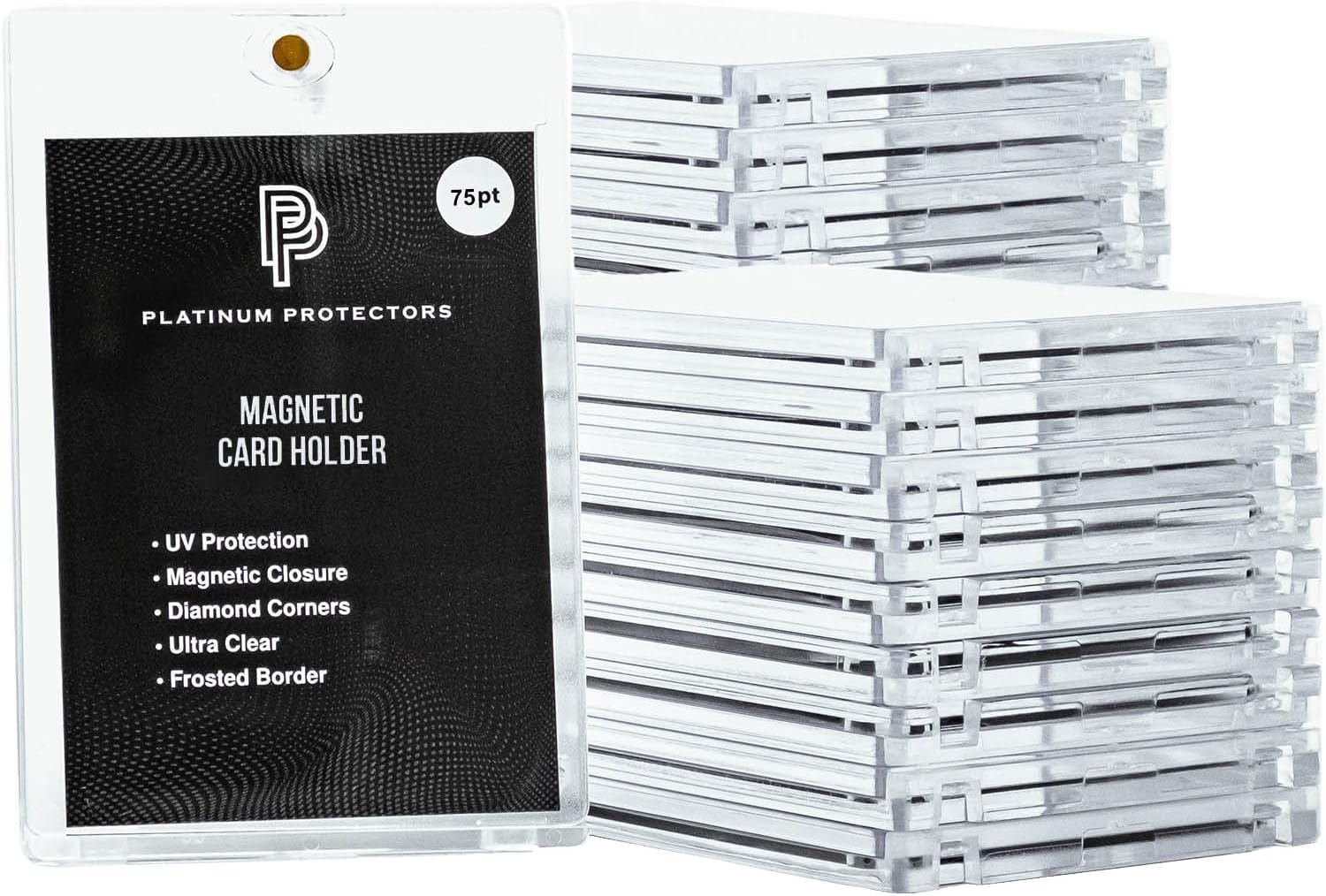Magnetic Card Holder for 75pt Trading Cards (25 Pack) One Touch Case with Ultra Clear UV Protection