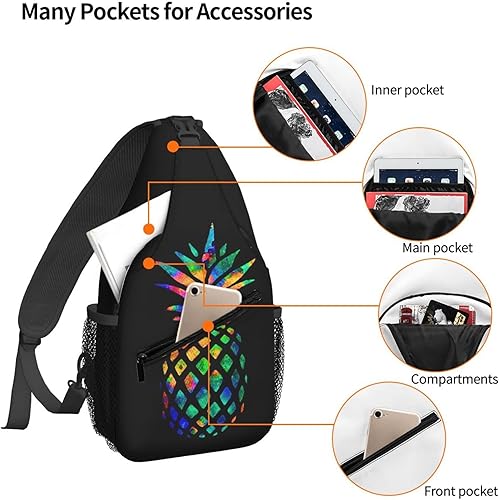Miniatura 4 de Famame Mochila bandolera para el pecho, bolsa de hombro, gimnasio, ciclismo, viajes, senderismo, mochila para hombres y mujeres.., Multicolor27.,