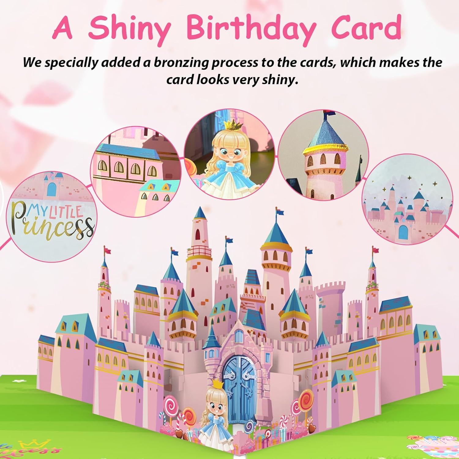 Musical Birthday Card, Pop-Up Music & Lights Birthday Card for 3/4/5/6/7/8 Year Old Girls, Daughters, Granddaughters, Nieces - Image 3