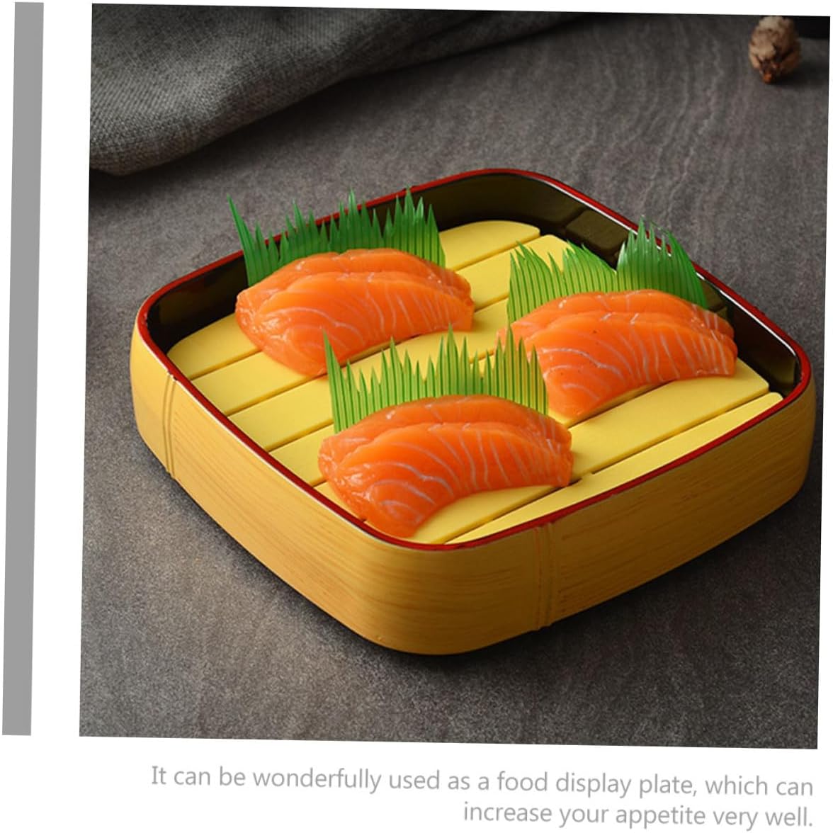 Salmon Sushi Plate 8-inch Reusable Japanese Food Tray Style Sashimi Dish for Kitchen and Dining