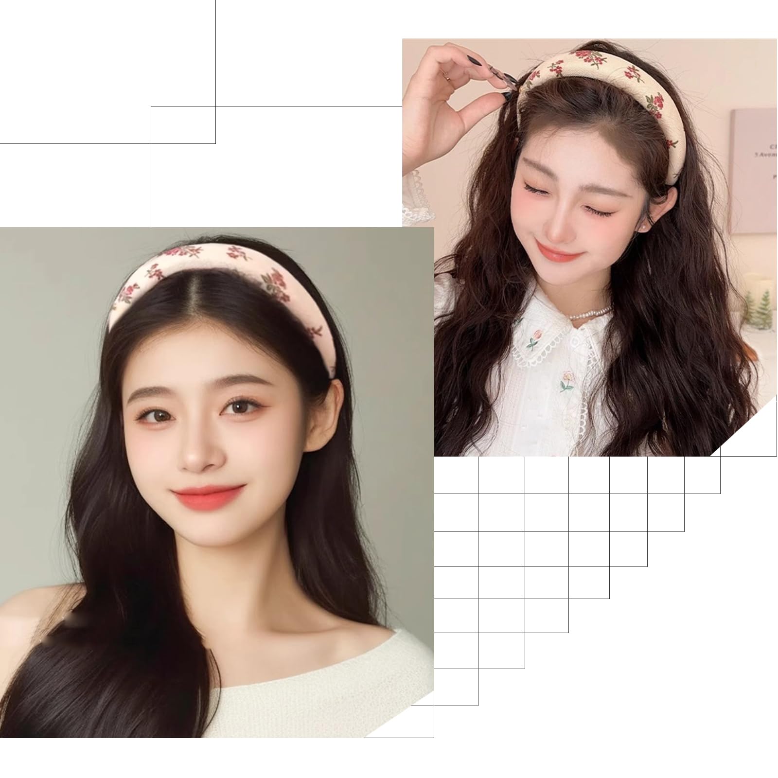 Headbands for Women - Alice Bands Adult Boho Beauty Wide Top Knot Turban Fabric Hairband No Slip Headwear Elastic Hair Hoops Fashion Accessories for Girls 4Pcs - Image 4