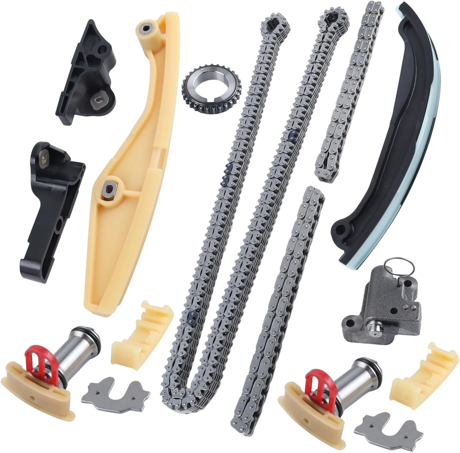Engine Timing Chain Kit w/Tensioner Guide FIT 2011-2017 Ford Explorer F-150 Mustang 3.5L 3.7L V6 Naturally Aspirated ONLY (Non-EcoBoost) AT4Z6268B