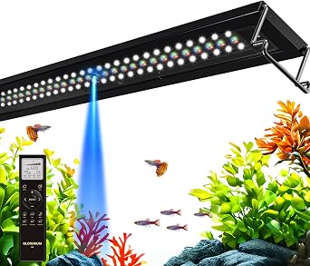 12-17in Freshwater Fish Tank Light, LED Aquarium Light with Moon | Auto Timer with Remote, IP67 Planted Tank Light, Full Spectrum Dimming RGBW+Moon, Fish/Plant/Moon Presets, Custom Mode