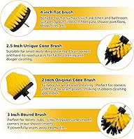 Vista 5 de Juego de 6 cepillos de taladro, cepillo de limpieza eléctrica, kit de cepillo multiusos para limpieza eléctrica, con azulejos de nailon de conexión