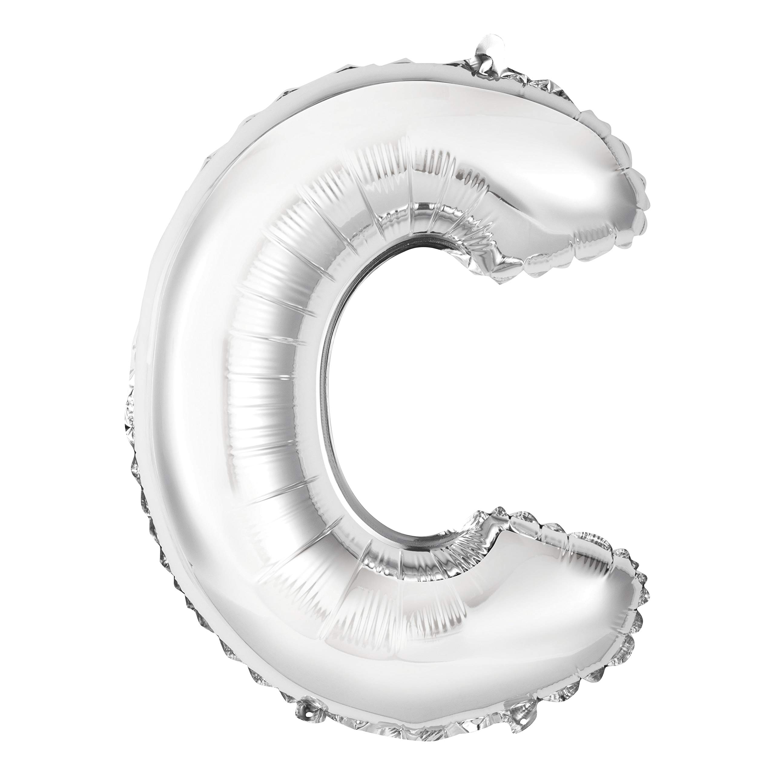 Ballon lettre C argenté en aluminium de 35 cm pour fête Unique Party