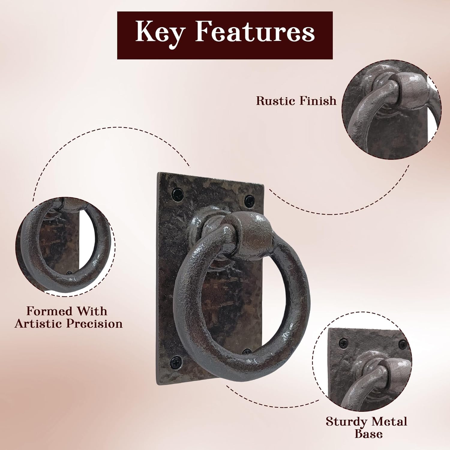 THDC Antique Cast Iron Door Knocker – Natural Iron