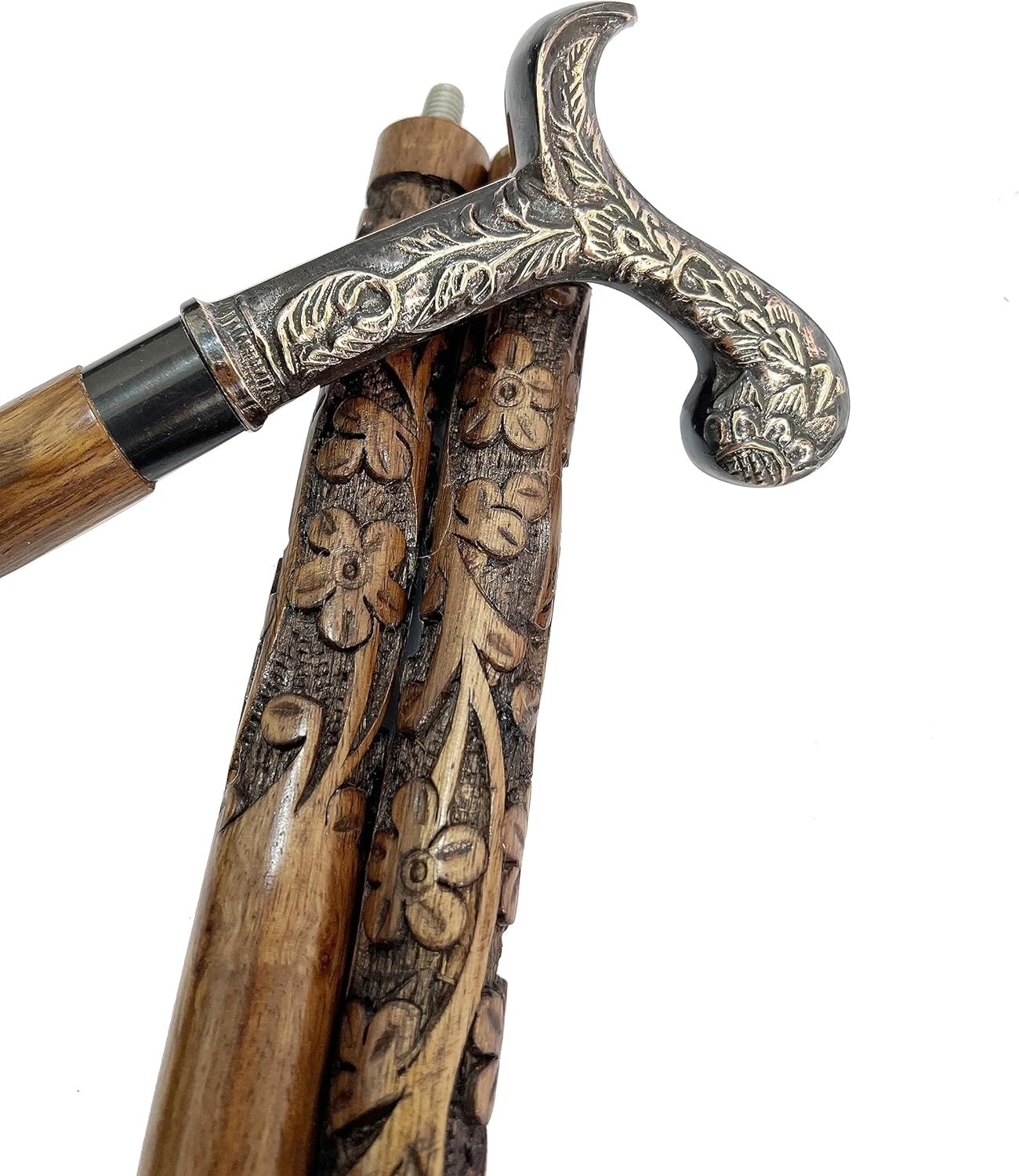 Bastone da passeggio in legno intagliato, 91,4 cm, fatto a mano, a forma di T, con bastone in legno, regalo e uso quotidiano