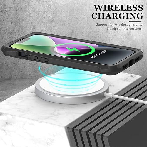 Miniatura 6 de FUNMIKO Funda para iPhone 14 con protector de pantalla, protección resistente de grado milili, pase, de 21 pies, probada en caídas, duradera,