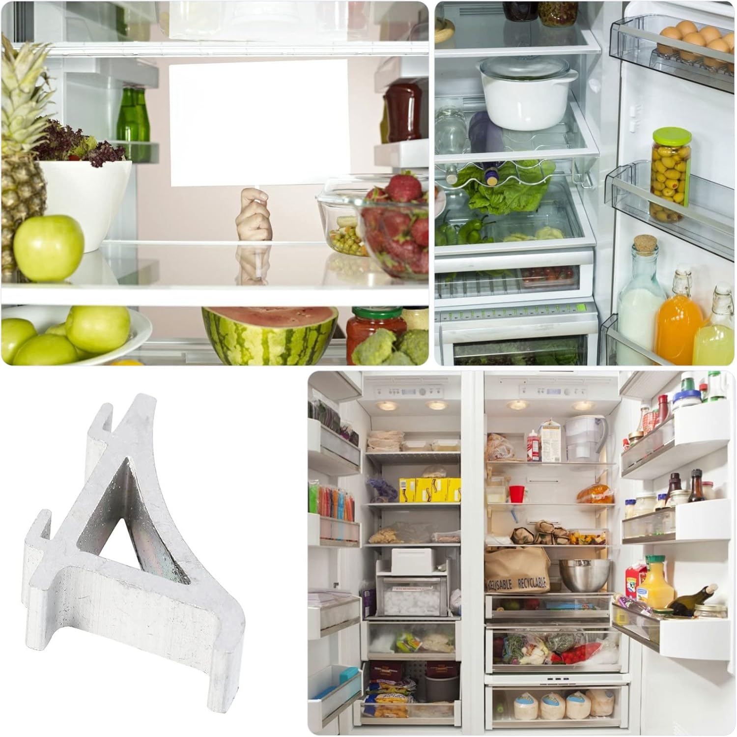 DOITOOL 8Pcs Freezer Shelf Clips Refrigerator Support Hooks Cooler Shelf Brace Durable Dovetail Design 1.02X0.94X0.27In Easy Install for Home Freezer Organization