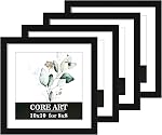CORE ART 8x10 Black Picture Frame Set of 4,Display Pictures 5x7 with Mat or 8 x 10 without Mat,Multi Photo Frames Collage for Wall or Tabletop Display | Fits 8 x 10 picture or 5 by 7 photo with mat, Wall or tabletop display, HD plexiglass, Gallery wa