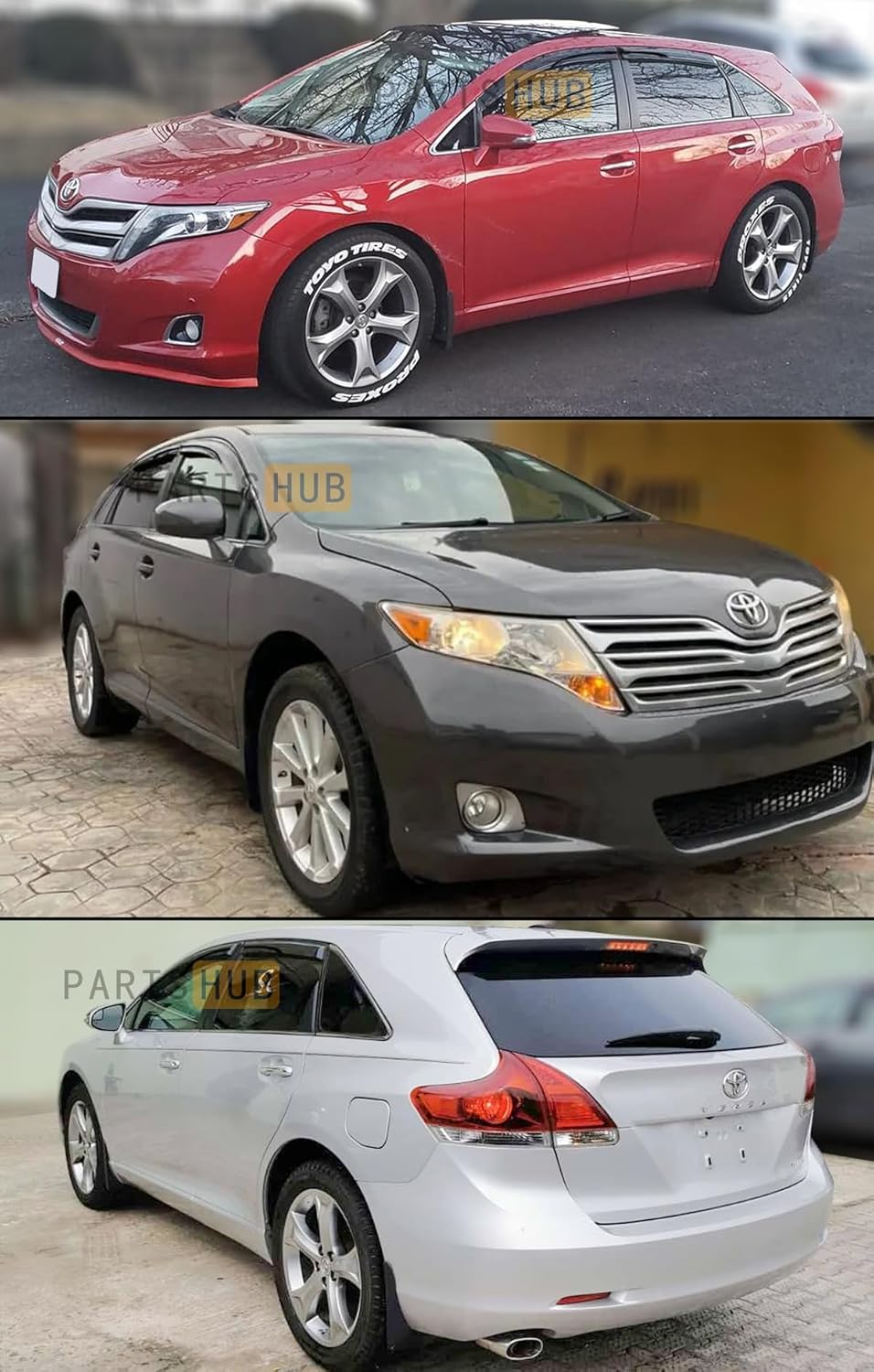 Fits for 2008-2016 Toyota Venza JDM 3D Wavy Mugen Style Window Visor Rain Guards Deflectors