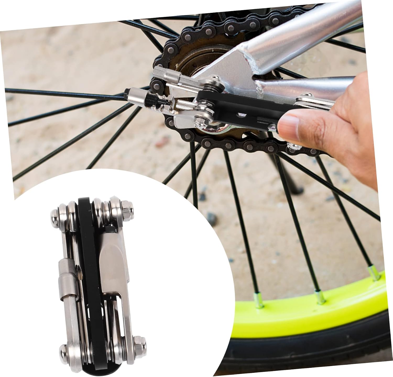 KICHOUSE 1pc Multi-function Bike Spanner Wrench Tool for Home Repairs and More Design for Easy Use Polished for Cyclists and Enthusiasts
