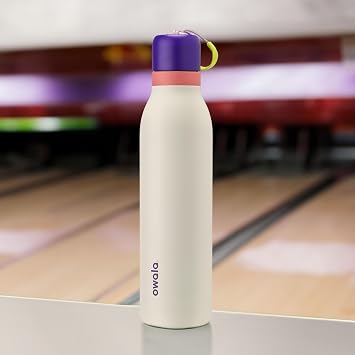 Owala FreeSip Twist Insulated Stainless Steel Water Bottle with Straw for Sports and Travel, BPA-Free, 18-oz, Purple/Mint (Minty Horizons)