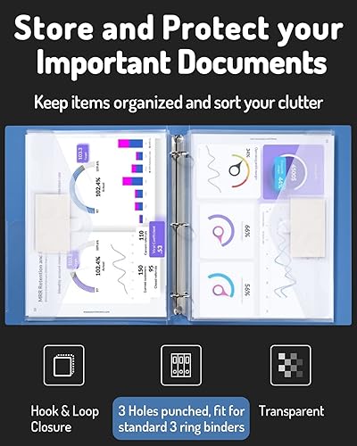 Miniatura 2 de Forvencer Bolsillo para Carpeta, Paquete de 36 Bolsillos Súper Resistentes de Poli para Carpeta con Cierre Hermético, Carpetas de Carga Lateral,