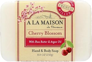 Cherry Blossom Bar Soap - Triple French Milled Natural Moisturizing Hand Soap Bar (1 Bar of Soap, 8.8 oz)