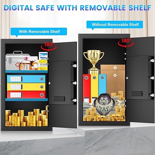 Miniatura 4 de Caja fuerte de 4.5 pies cúbicos, caja fuerte para el hogar con bolsa impermeable ignífuga, cajas fuertes de seguridad digital antirrobo con sistema