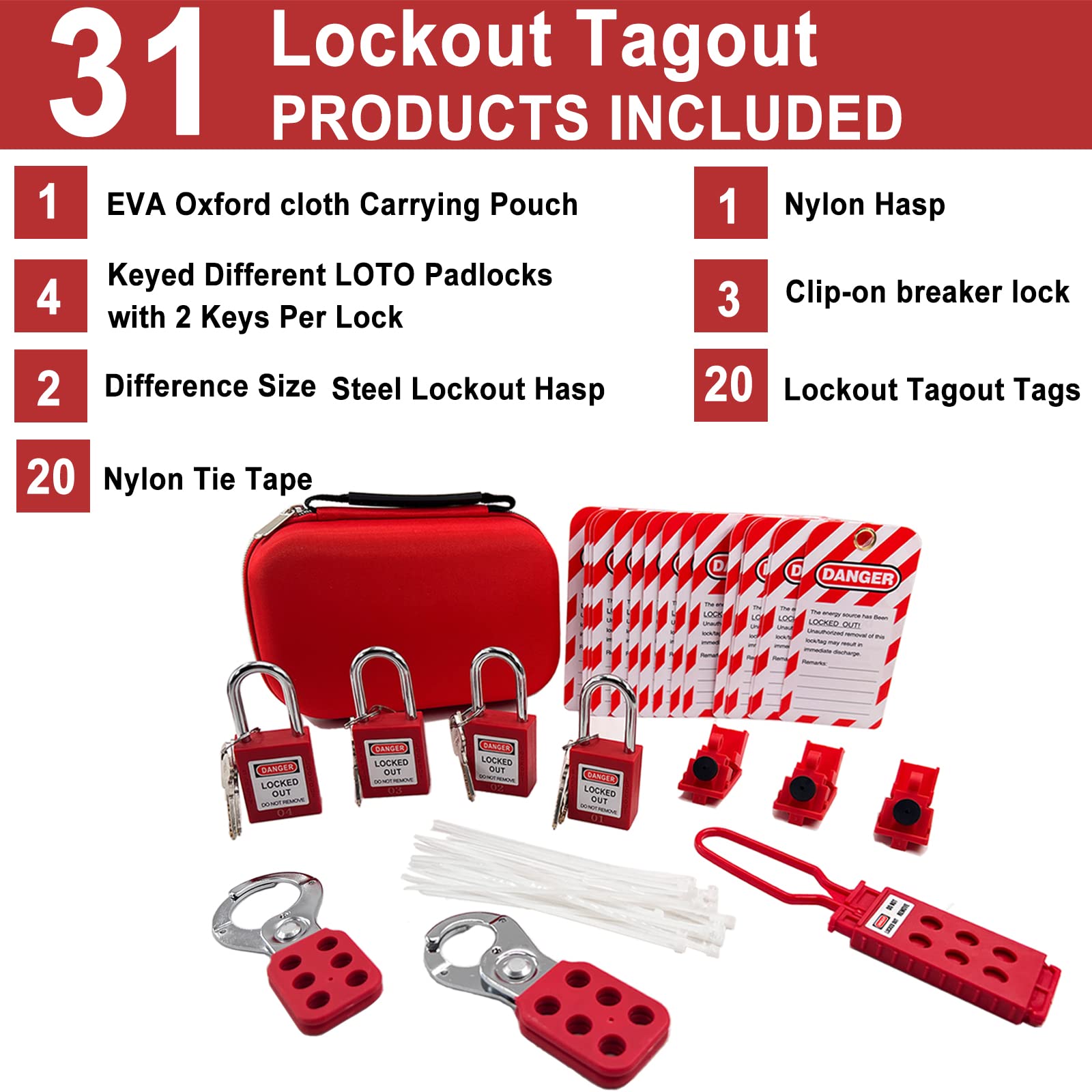 Snapklik.com : Young Dance Lockout Tagout Kit Electrical Loto - Group ...