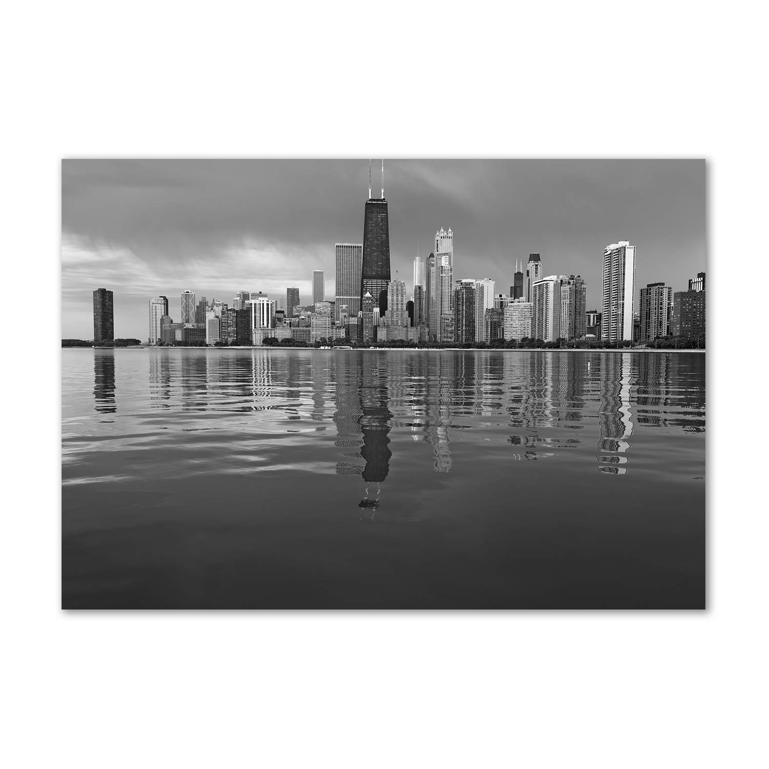Tableau acrylique Chicago déco murale en verre plastique moderne pour salon et bureau