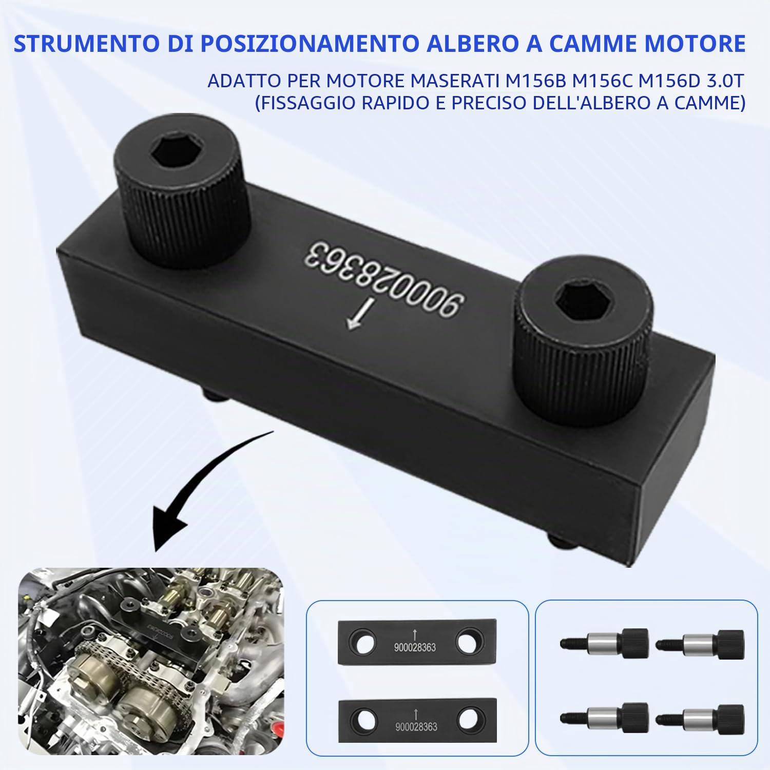 ZKTOOL Kit di Attrezzi per Sincronizzazione Motore, Compatibile con Motori Maserati Geberit President Levante 3.0T M156B M156C M156D, Numero di Ricambio 900028263 900028363