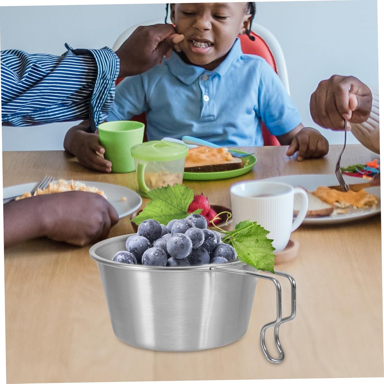 Outdoor Stainless Steel Camping Bowl Portable Multi-functional Noodles and Soup Bowl for Hiking Backpacking and Picnics Lightweight and Safe to Use
