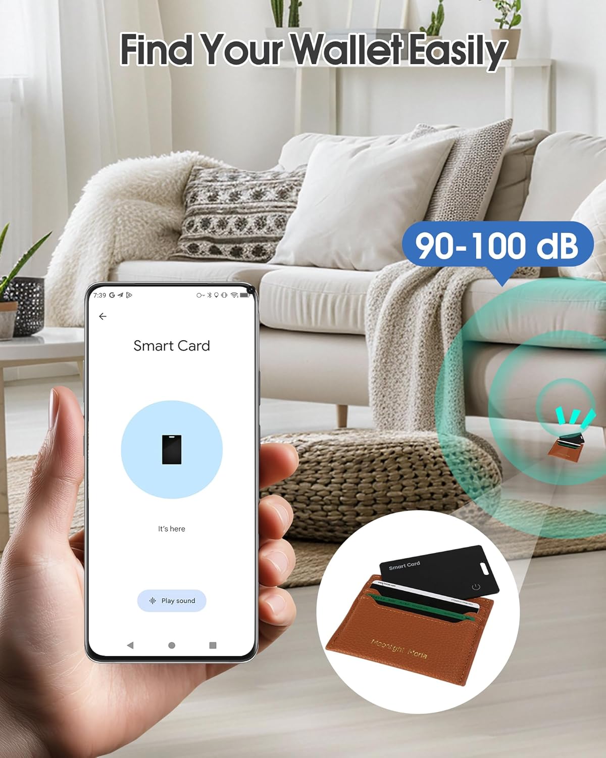 Wallet Tracker Card for Android,Rechargeable Air Tag Wallet Finder, Thin and Light Smart Card IP68 Waterproof GPS Tracker Item Locator for Google Find Hub App(Android Only) - Image 3