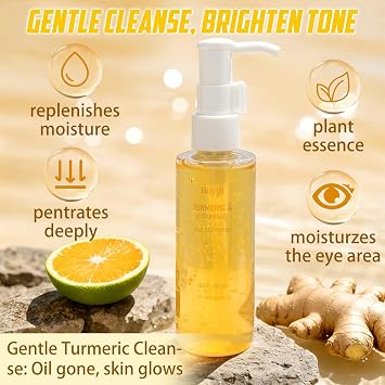 Turmeric Vitamin C Face Cleansing Set Vitamin C Peel-Off Mask + Turmeric Facial Cleanser Turmeric Facial Cleanser Cleansing Foam for a Radiant Complexion Against Dark Spots