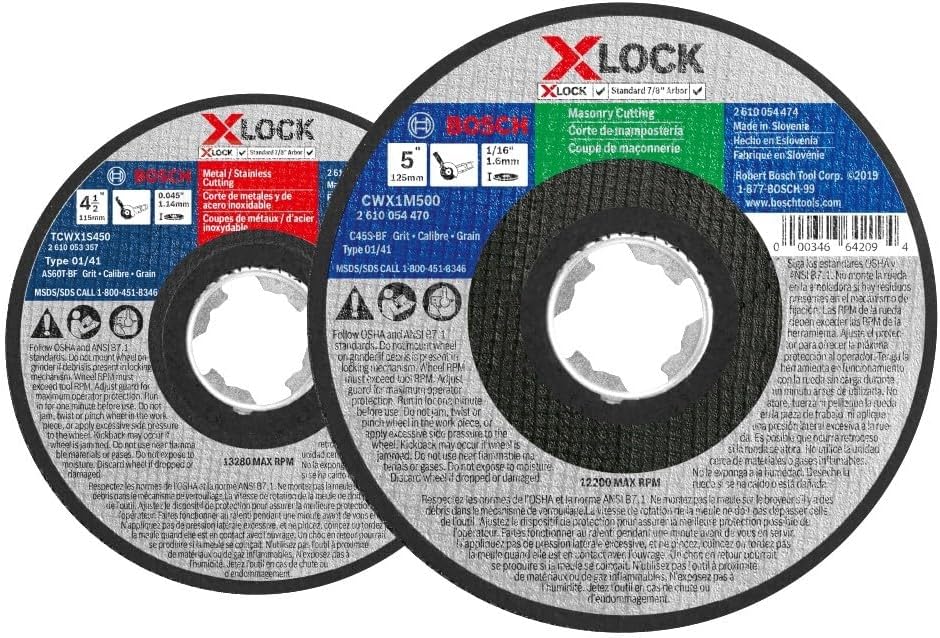 BOSCH TCWX27S450-25 4-1/2 in. x 0.045 in. X-Lock Arbor Type 27A (ISO 42) 60 Grit Fast Metal/Stainless Cutting Abrasive Wheel