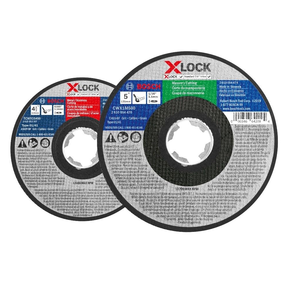 BOSCH TCWX1S500-25 5 in. x .045 in. X-Lock Arbor Type 1A (ISO 41) 60 Grit Fast Metal/Stainless Cutting Abrasive Wheel