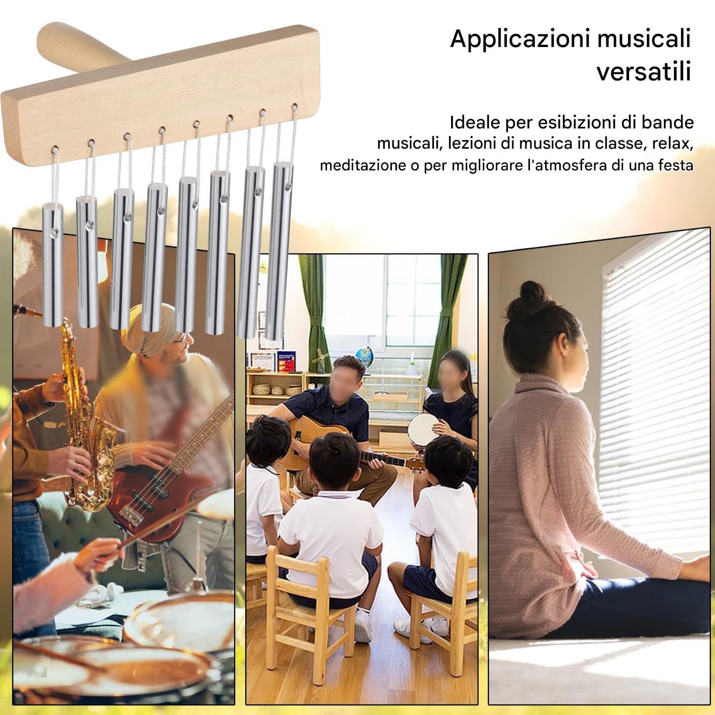 Bar Chime - Table Top Wind Chime | Campanas musicales | CHIMES STRUMENT | CHIMES BELL de una sola | Instrumentos de percusión de mano, instrumentos de curación sonoros para adultos mujeres