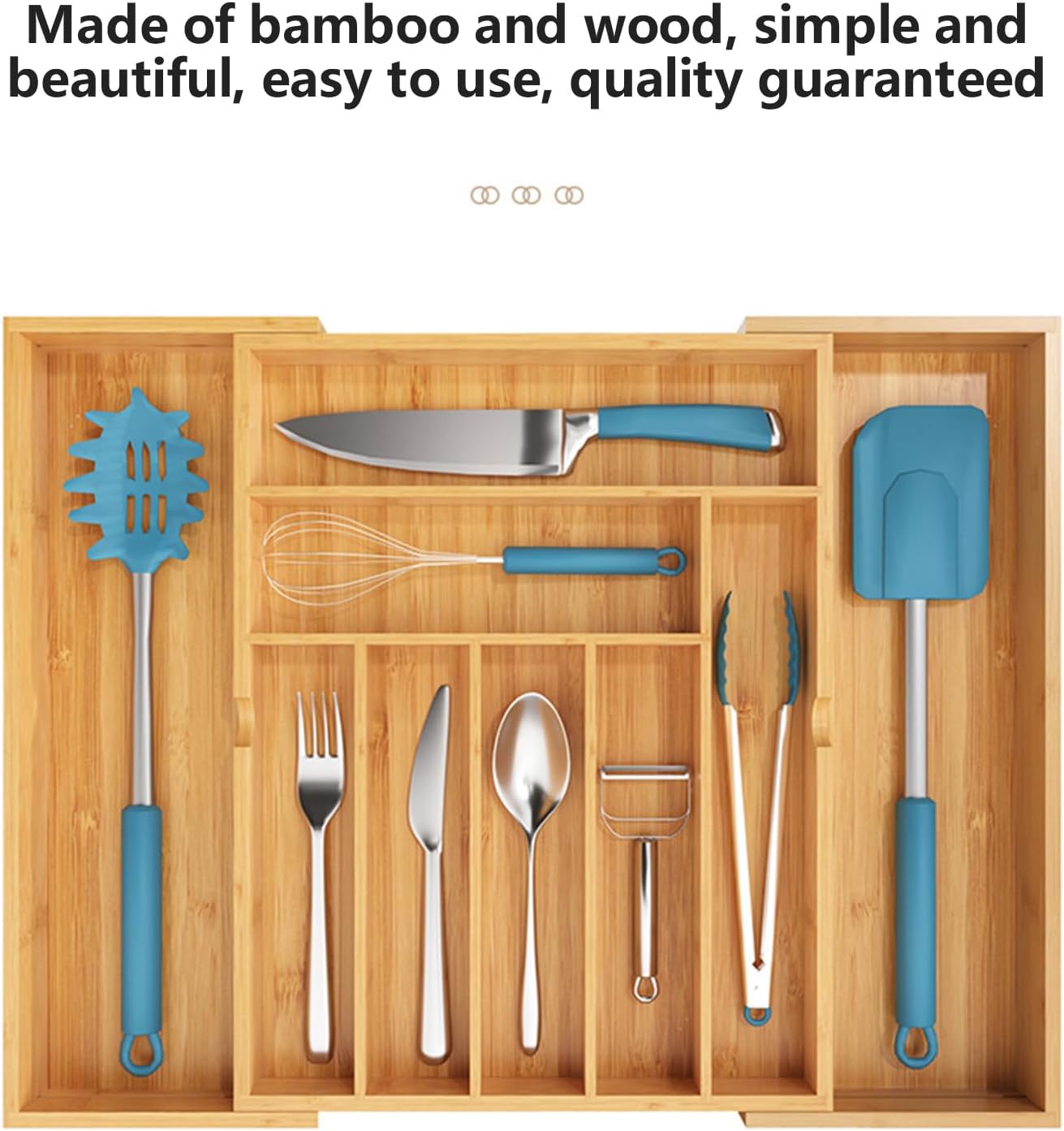 Cutlery Organizer | Adjustable Cutlery Tray - Spoon Holder - For Bathroom Bedroom Student Residence Apartment Jewelry