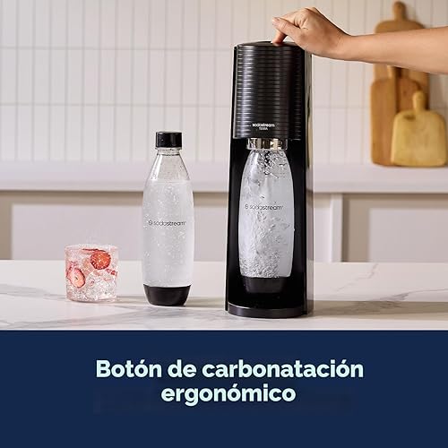 Miniatura 4 de SodaStream Terra - Paquete para hacer agua con gas en color negro, incluye 3 unidades de CO2 y botella de carbonatación