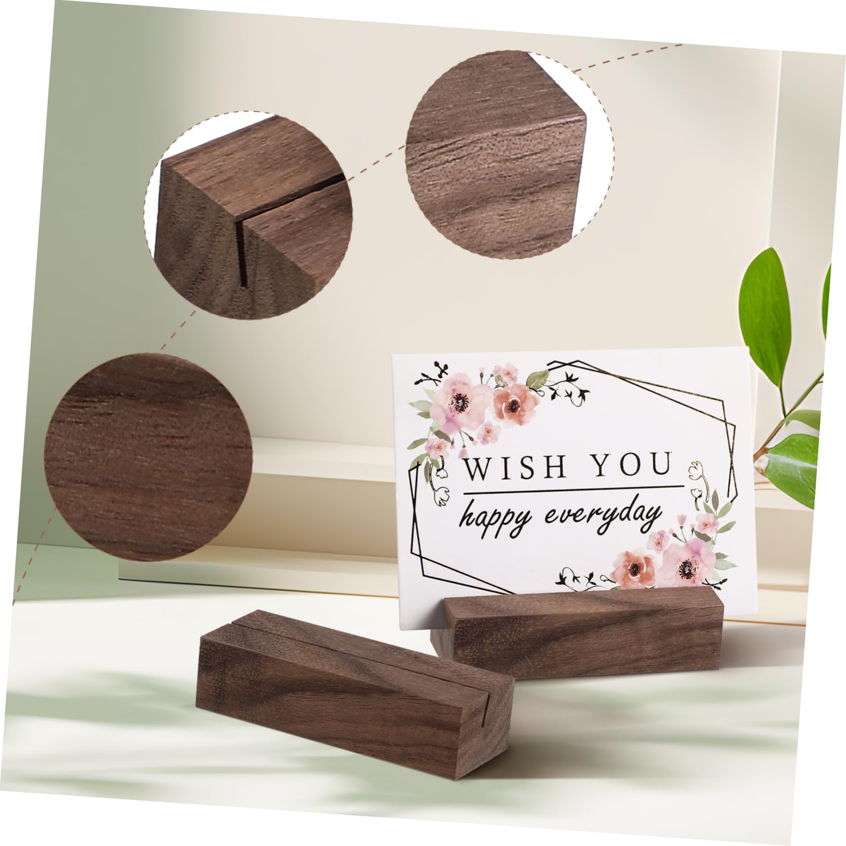 Alipis 3 Juegos Titular De La Postal Lámina Porta Números De Mesa Plateados Soporte De Exhibición De Fotos Soporte para Tarjetas De Lugar Base del Titular De La Señal De Madera 12 Uds * 3