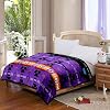 Native Collection Southwest Queen Reversible Blanket for Bed Couch Navajo Print Silk Touch Super Soft Ultra Comfort Plush Blanket for Kids, Women, Girl, Family PurpleBlack