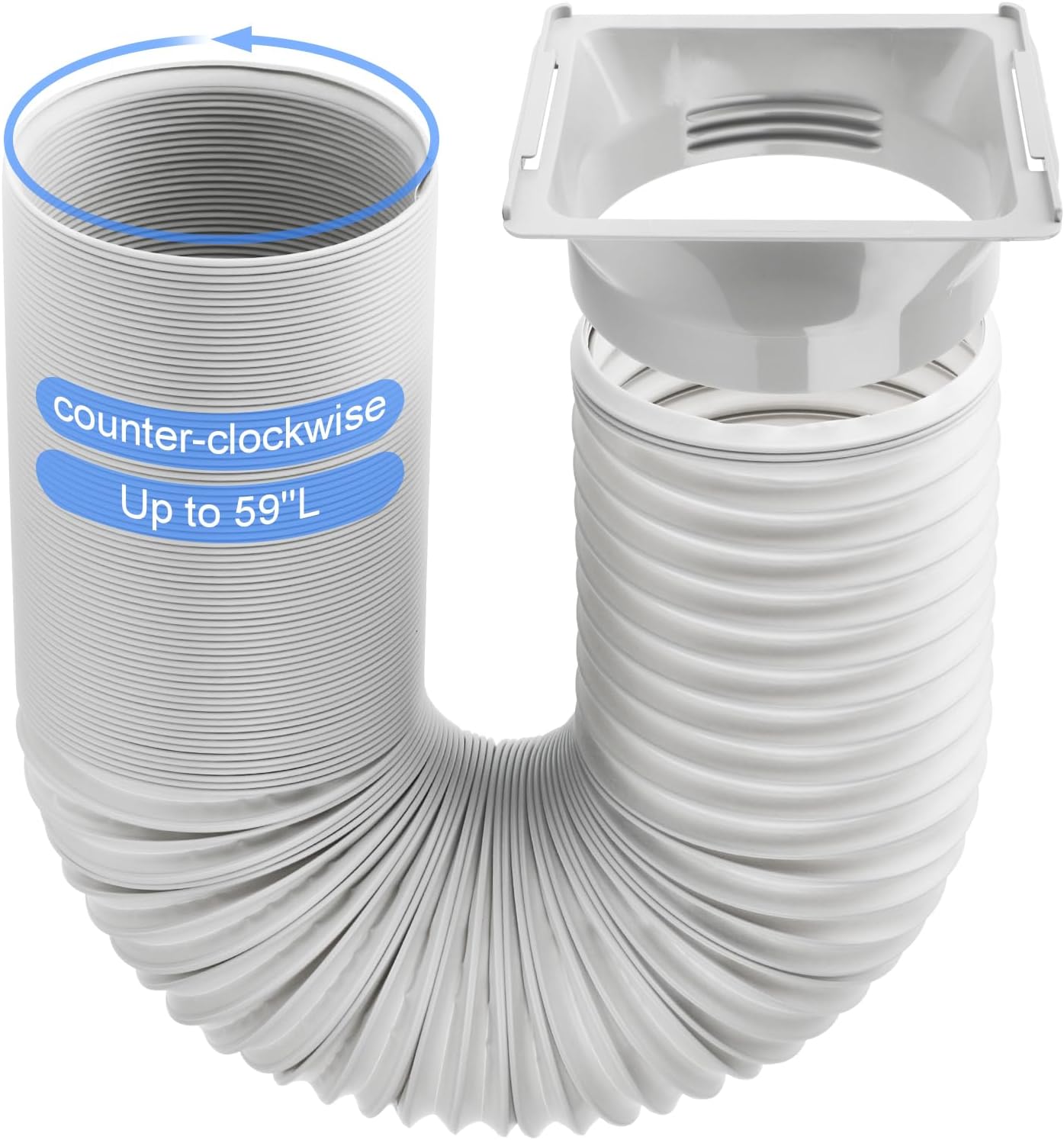 Portable Air Conditioner Hose Kit AC Hose with Adapter 5.9" Dia 59" Length Flexible Exhaust Hose and AC Unit Tube Connector for Portable Air Conditioner Vent