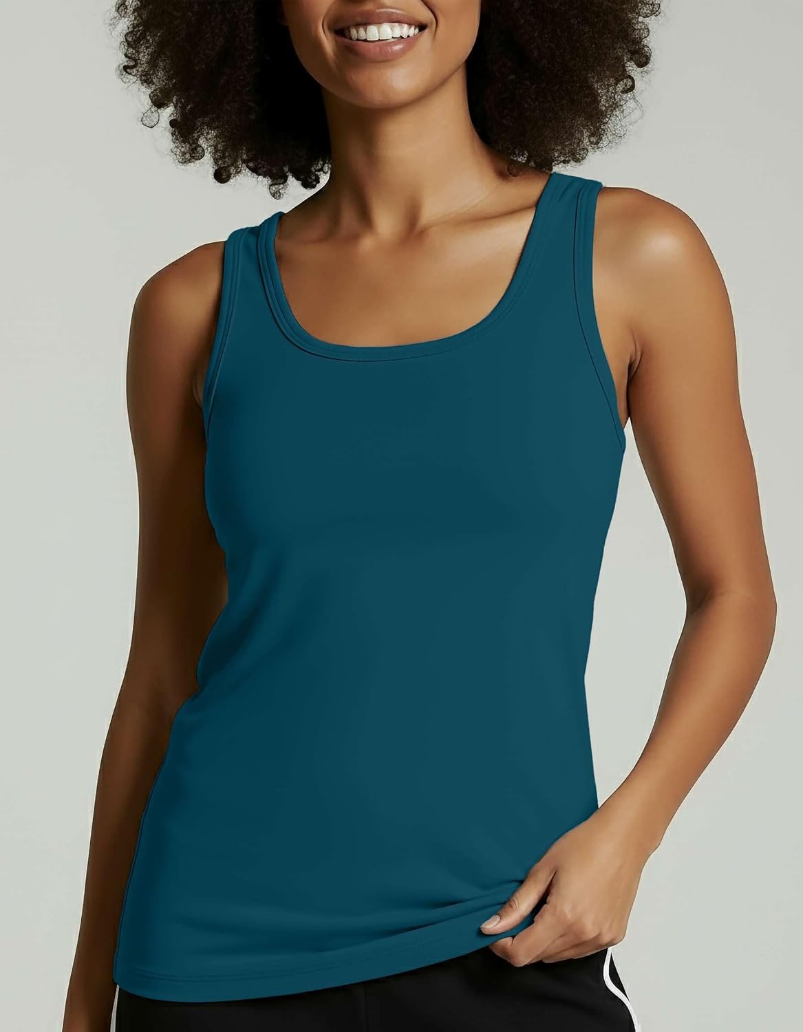 Real Essentials 5 Pack: Women's Dry Fit Tank Top - Racerback Sleeveless Workout Athletic Gym Shirt (Available in Plus) - Image 4