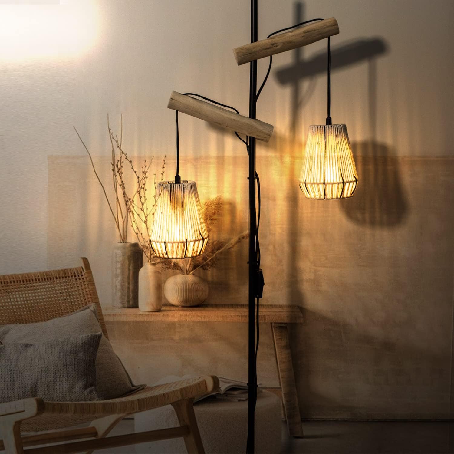 Woven rattan lamp shade Small lamp shades for table lamps Pendant Floor Lamp Lampshade Country Cottage Lamp Cover Light Fixture