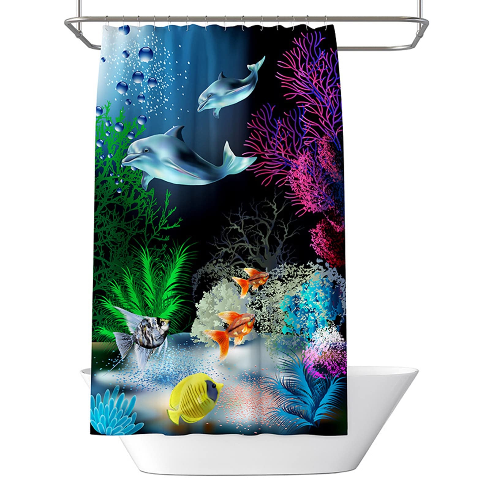 ASDCXZ Tenda Da Doccia Divertente 180 X 180 Cm, Divertente Cane Giro Squalo Oceano Avventura 1246530